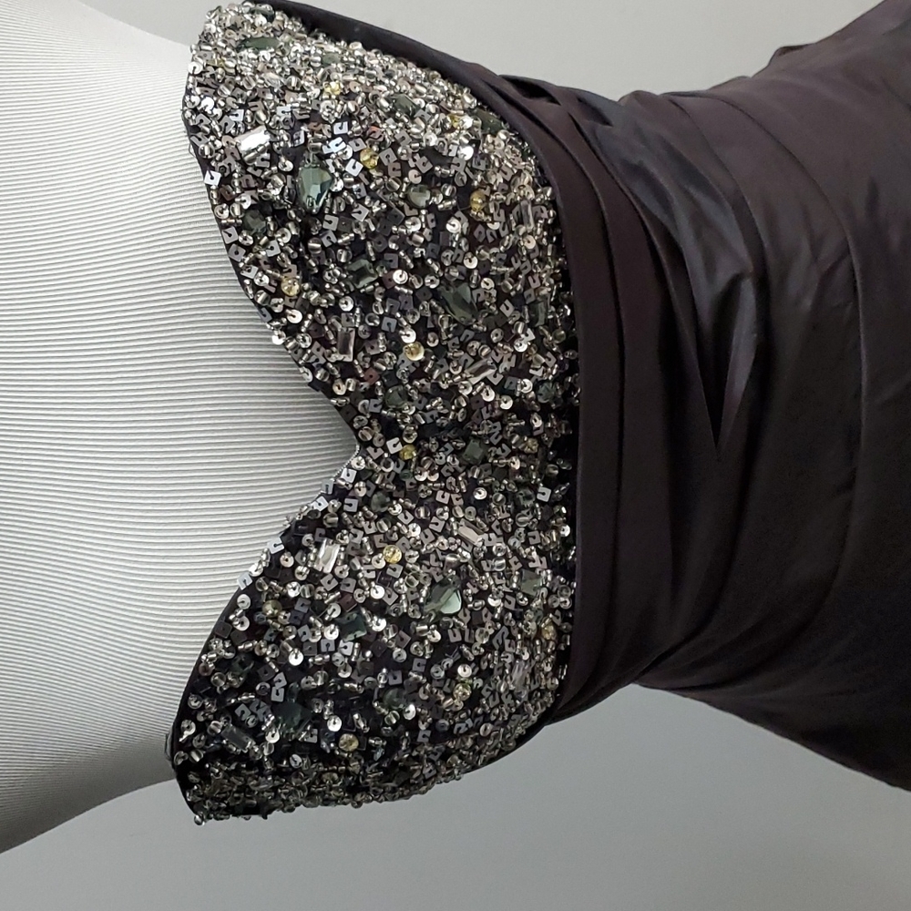 Glamorous Strapless Dress with Sequin Bodice - Picture 7 of 12